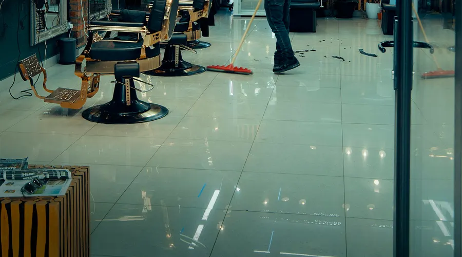 Interior de la barbería